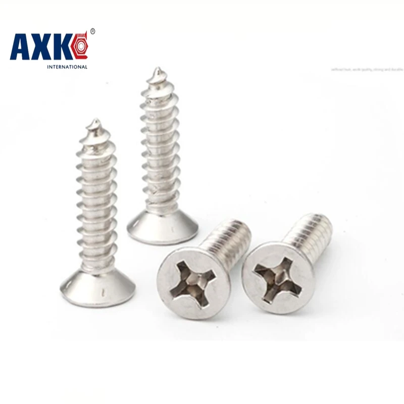 

2017 Vis Axk 50pcs Din7982 Iso7050 M2.2 M2.6 M3 Stainless Steel 304 Cross Recessed Flat Head Screws Phillips Self-tapping Wood