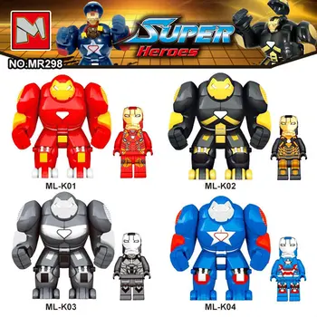 

8Pcs/Set SuperHeroes Block Figures Spider Man Iron Man Bricks Anti Hulk Building Blocks Children Toys MR298
