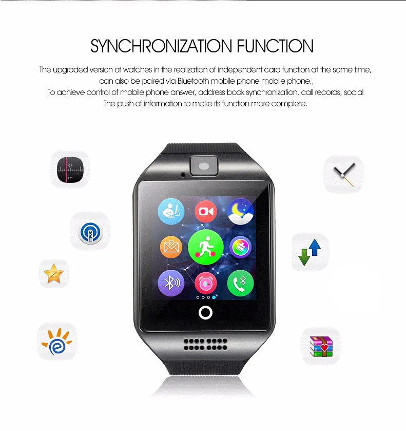 2017 fashion smart watch q18, Smartwatch, support SIM TF card, camera MP3 Bluetooth smart clock, GSM phone for xiaomi Huawei