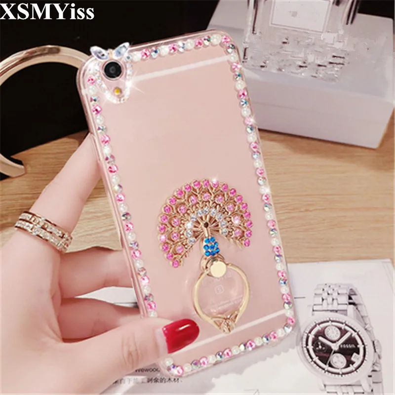 Bling Diamond Ring Stand TPU Cases For Xiaomi Redmi 5 6 4X 5A 6A 8A Note 4 7 8 Pro Luxury Pearl Rhinestone Phone Case |