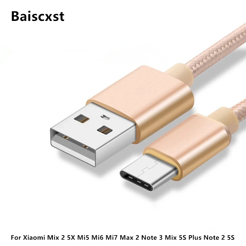 

Nylon USB Type C Cable USB Type-C Cables For Xiaomi Mix 2 5X Mi5 Mi6 Mi7 Max 2 Note 3 Mix 5S Plus Note 2 5S USB Type C Wire