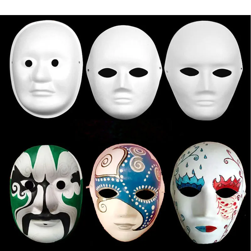 Сделай Сам белые бумажные неокрашенные Вечерние Маски различные венецианские женские мужские маски для лица Декор подарок Naidad Хэллоуин день рождения