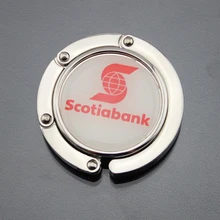 Рекламный кошелек, крючок, логотип на заказ, Женская сумочка, держатель, складная вешалка для кошелька, персонализированный кошелек, крючки и клипсы оптом, 100 шт