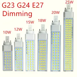 Светодиодная лампа с регулировкой освещения g23 g24 e27 Светодиодный лампа 10 W 12 W 15 W 18 W 20 W 25 W светодиодный Кукуруза лампа свет SMD 5730 AC85-265V лампа