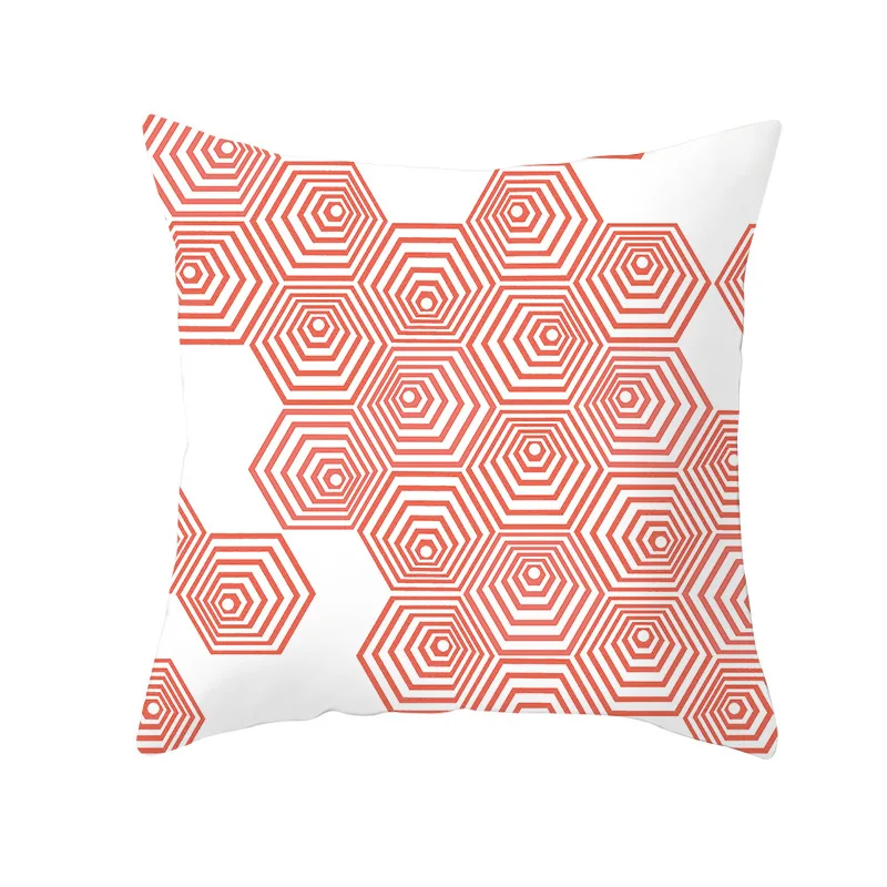 Lychee Coral Series Printed Pattern Pillow Cases Colorful Polyester Peachskin 45x45cm Pillow Cases For Bedroom Home Office