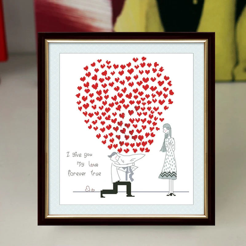

New living room wedding bedroom cross stitch a small painting marriage system DIY Printed cross-stitch kits embroidery cartoon