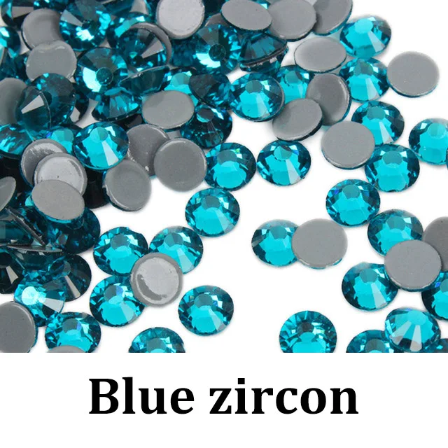 Распродажа высокое качество а++ исправление хрусталя и искусственного алмаза Ss6-ss30 стекло декоративные камни для одежды сумки обувь - Цвет: Blue Zircon