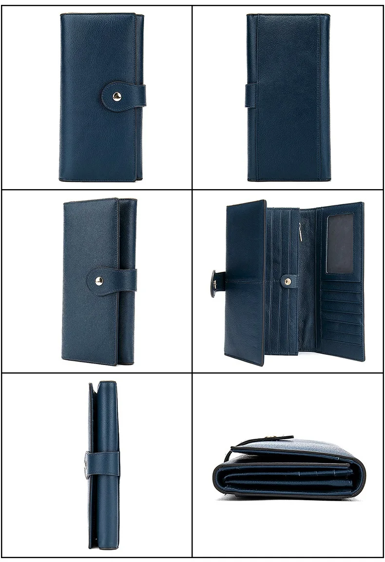 MJ Women's Wallet Genuine Leather Female Long Wallet Women Card Holder Wallets Money Bags Lady Wallets Clutch Purse Coin Pocket (10)