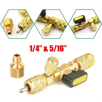

TPFOCUS 1/4in 5/16ini Ports Valve Core Remover Installer Tool for Air Conditioning R22 R404A R407C R410A with Ball Valve