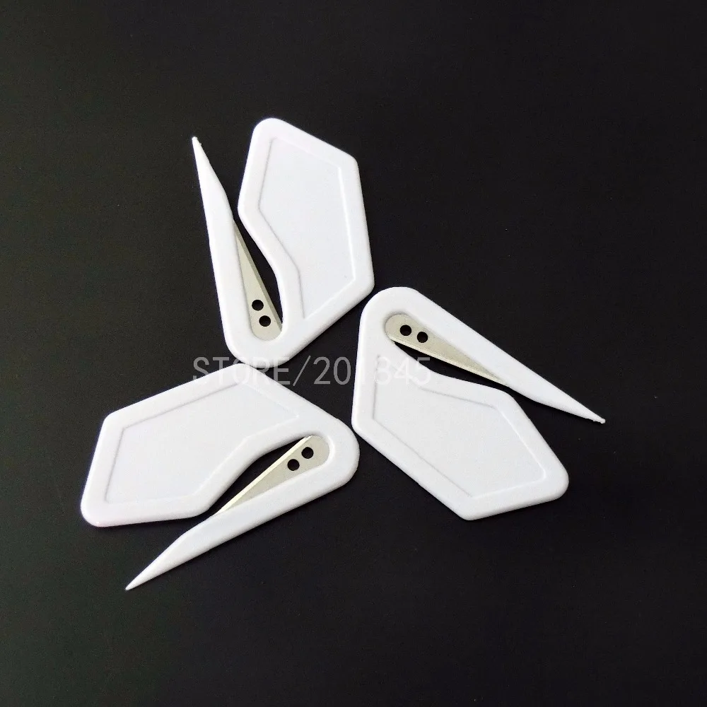 10 шт./упак. пластиковый открывалка для письма белая трапециевидная форма с острым
