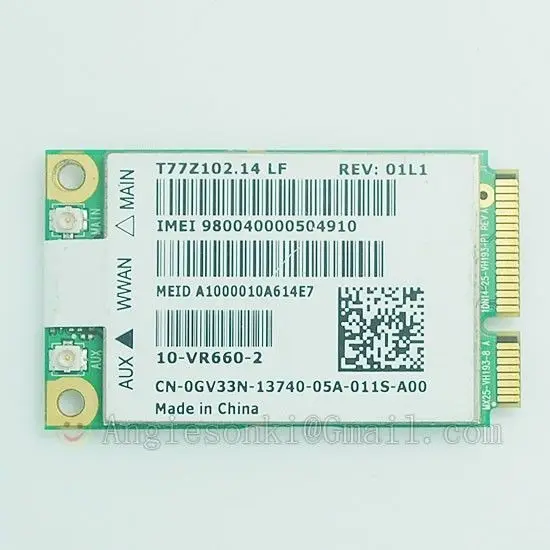 DW5620 GOBI2000 Беспроводная WWAN ANGSM/GPRS/UMTS/HSD(U)PA Мобильная широкополосная карта 7 2 Мбит/с PCI