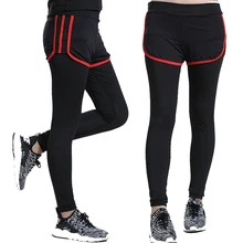 Спортивные штаны для женщин, 2 в 1, компрессионные штаны, бодибоулинг, mallas deporte mujer, леггинсы для фитнеса, брюки для бега