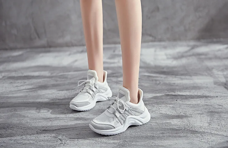 2018 New Fashion Women Casual Shoes Women Sneakers Trends Ins Female White Flats platform Spring Summer Lace Up Large size 35-43 (6)