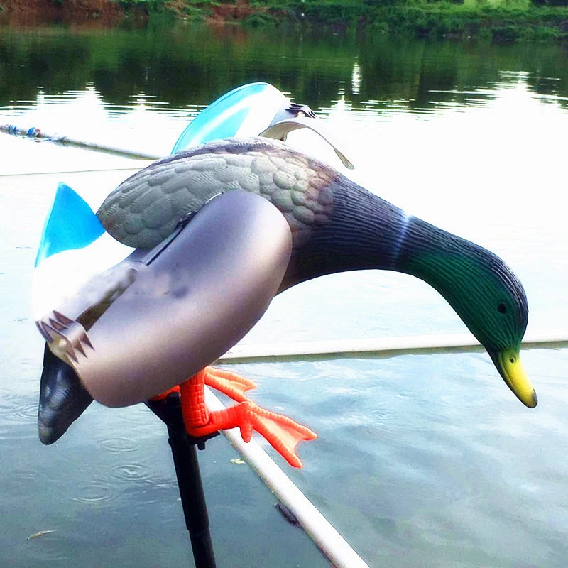 

PDDHKK Plastic Electric Wind Mallard Duck Decoy with Magnet Spinning Wings 38CM Wild decoy for Duck Hunting Rustless Lure Duck