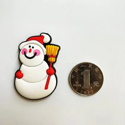 Рождественская серия, мягкие пластиковые Силиконовые магниты на холодильник, мультяшная доска, магниты на холодильник, детское размещение сообщения, украшение для дома - Цвет: Broom snowman