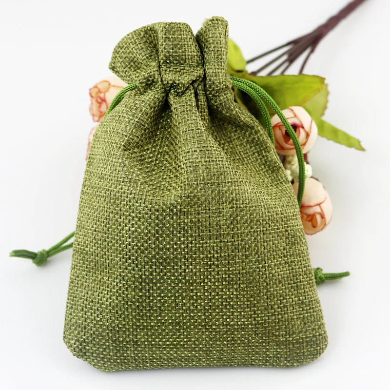 Hessian Jute Floral Rose Cotton Linen Sacks Party Bag Gift Pouch Wedding Favours 
