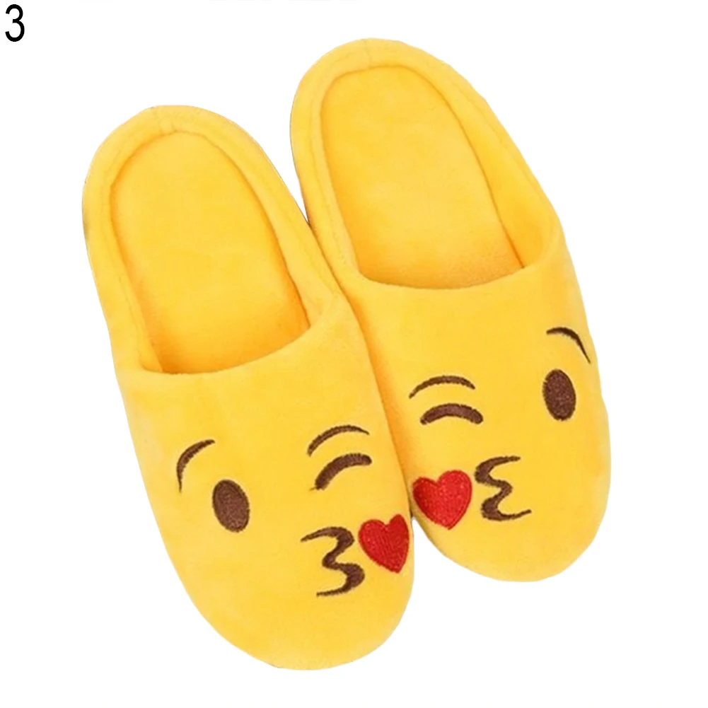 

Cute Cartoon Emoji Emoticons Unisex Warm Indoor Non-slip Floor Shoes Slippers