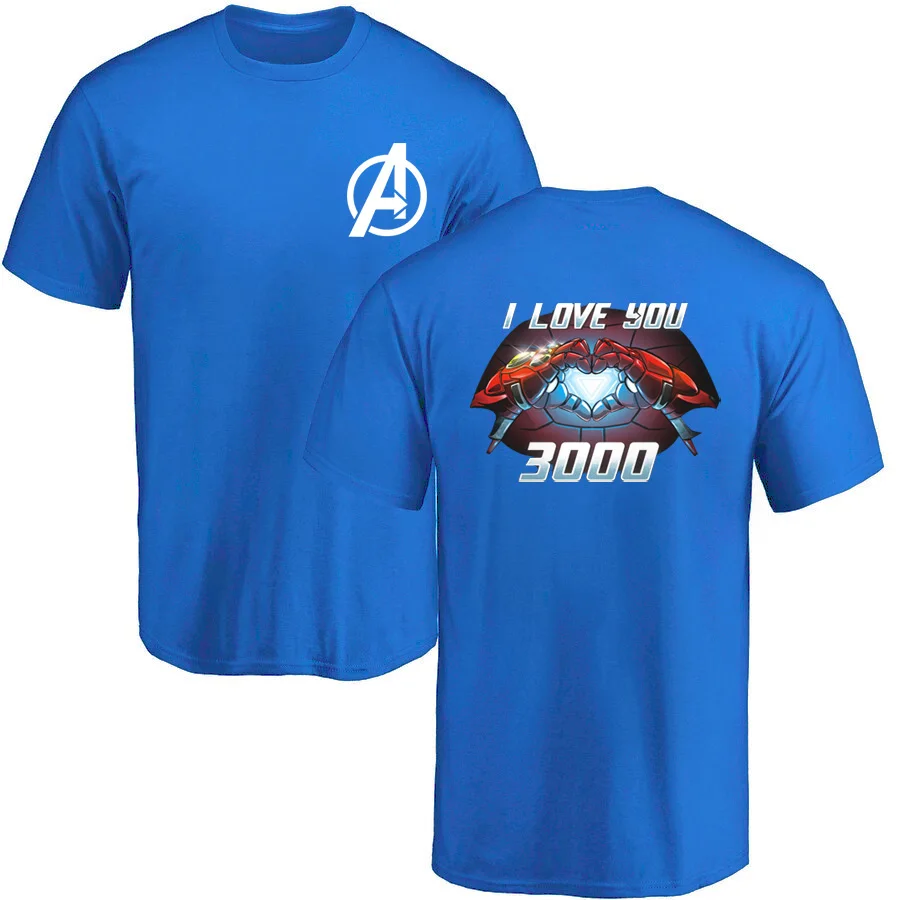 Tony Stark I Love You 3000 Футболка Мужская Железный человек футболка Moive Новая Летняя Повседневная Мстители топы футболки Марвел размера плюс 3XL