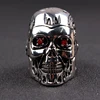 RJ Game Film Terminator Mask Skull Cool Men Rings Retro High Quality Steampunk Biker Skeleton Red Crystal Ring Jewelry ► Photo 1/6
