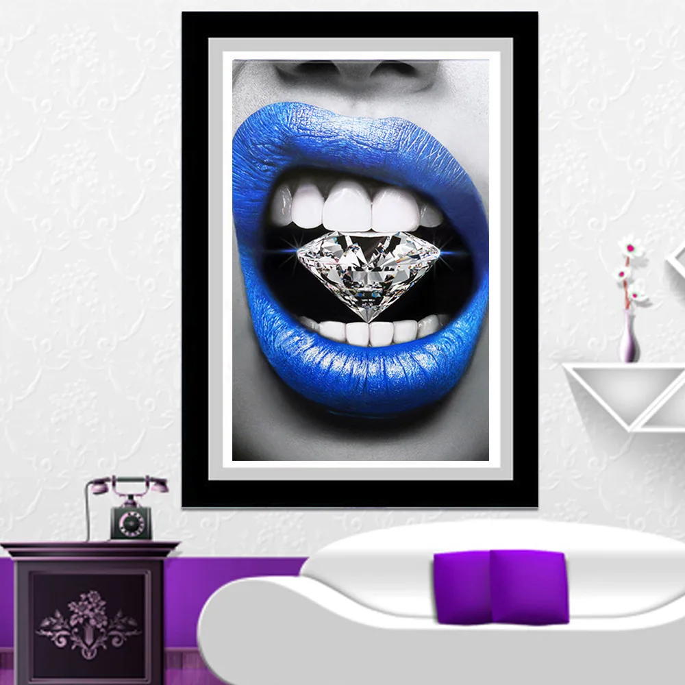 Huacan 5d Diamond Painting With Square/Round Stones Lip New Diamond Embroidery Scenic Diamond Art Home Decor
