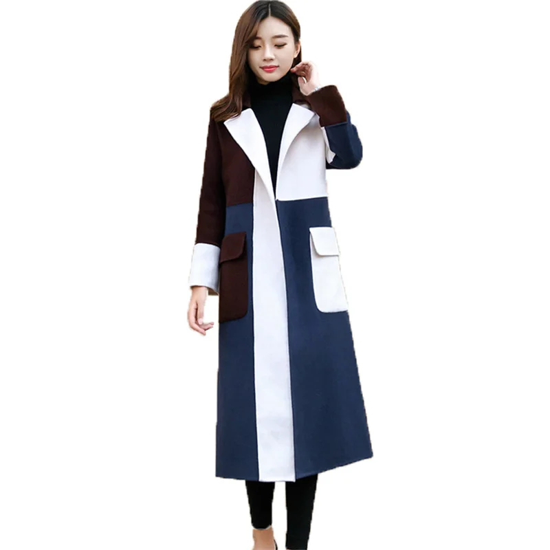 

Winter Woolen Coat Women 2018 Autumn New Jackets Over Knee Overcoat Fashion Medium Long Elegant Outerwear Female Woolen Coats
