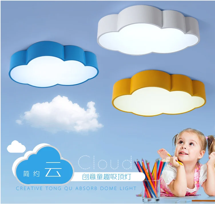 Современная светодиодная потолочная люстра с облаками для спальни, кабинета, детской комнаты, Детская Потолочная люстра с ПЗУ для дома, белая/Розовая/синяя Потолочная люстра