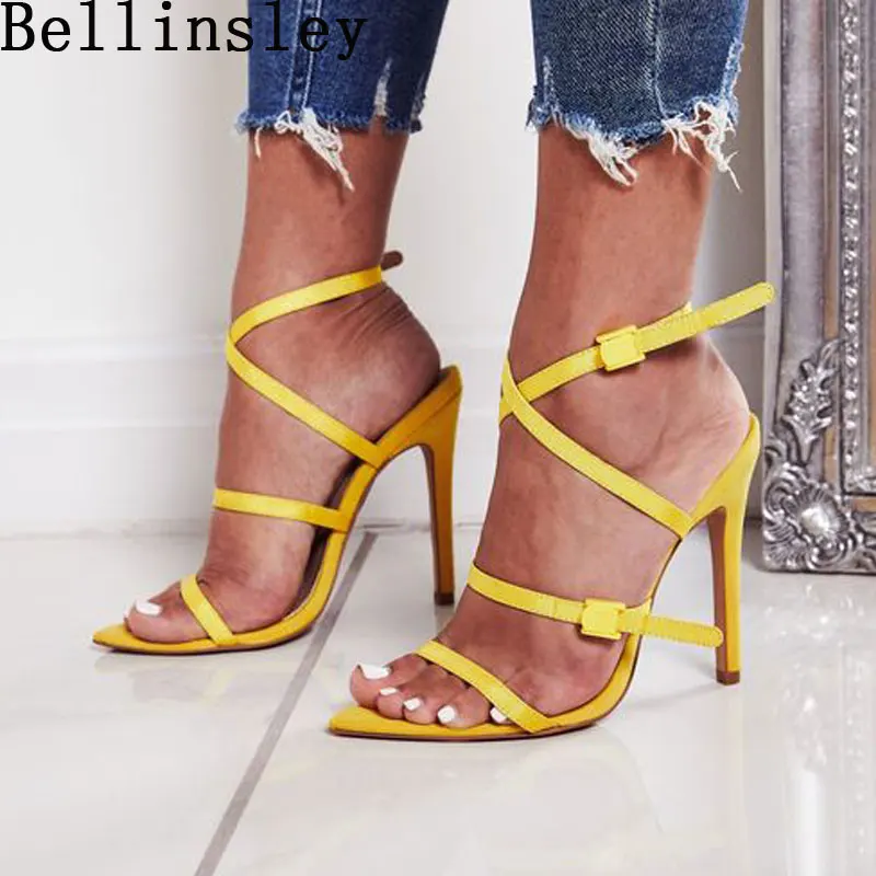 yellow shoes with heels