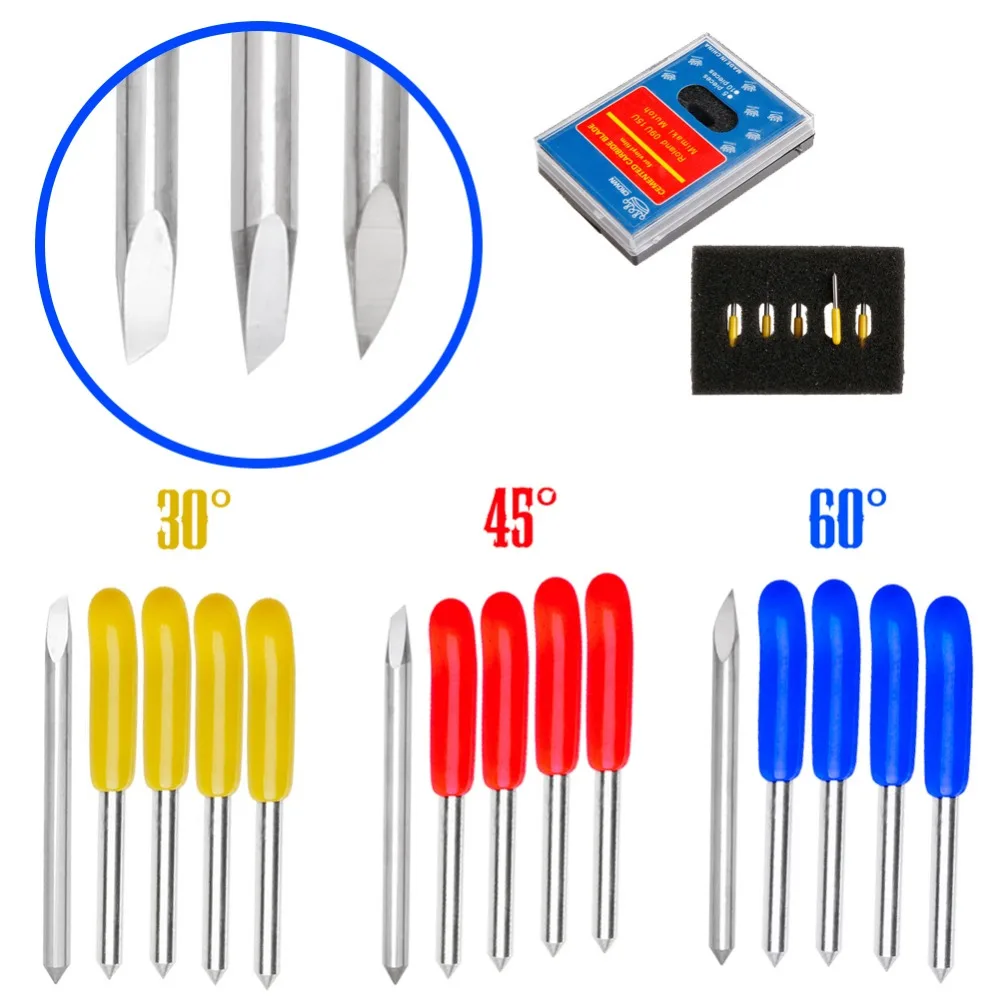 

5Pcs 30 45 60 Degree Blades Cutting Plotter For Pcut Vinyl Cutter Blade Set
