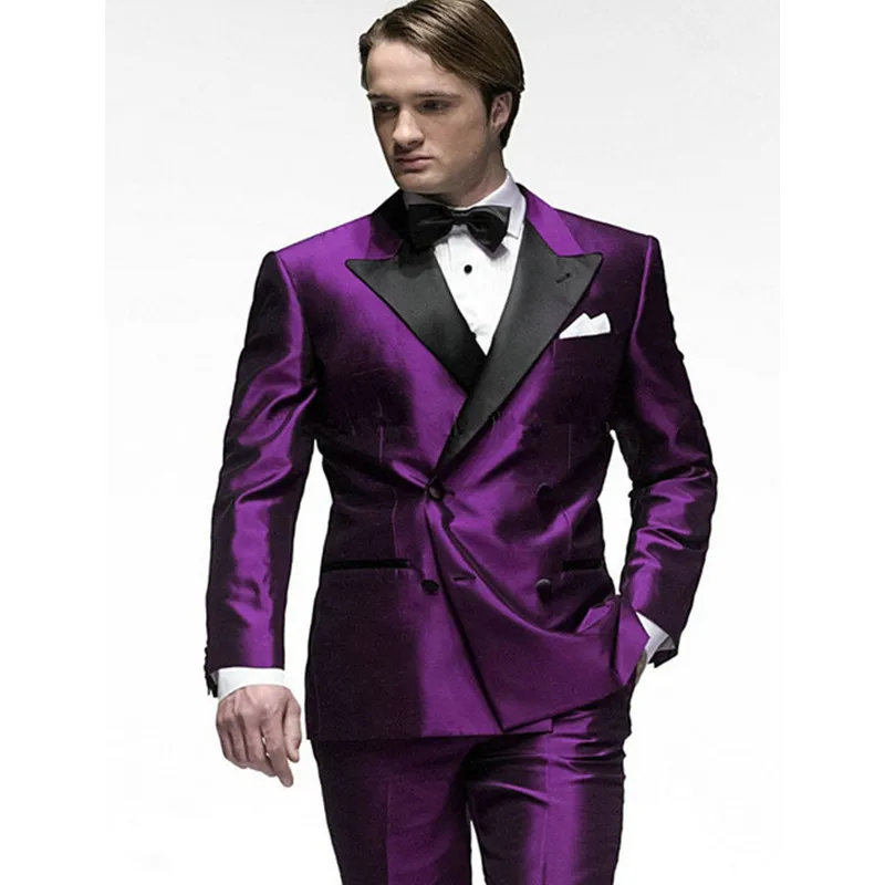 Purple Men Suit Regular Fit Set Casual Blazers Man Suit Tuxedo Men