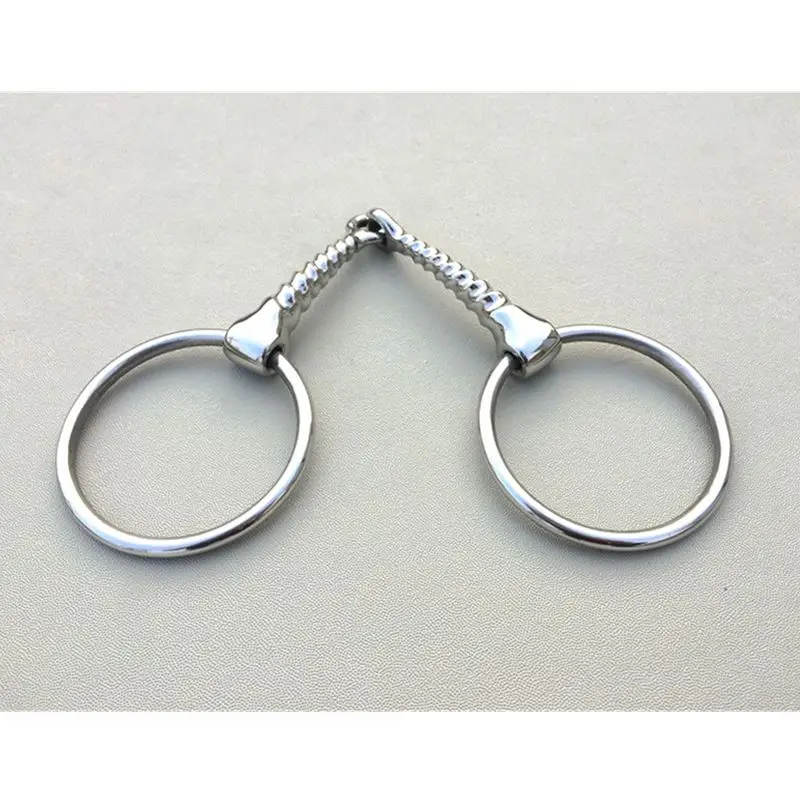 

Stainless Steel Ring Snaffle Bit O-Ring Horse Bit 13cm Corkscrew Jointed Mouthpiece