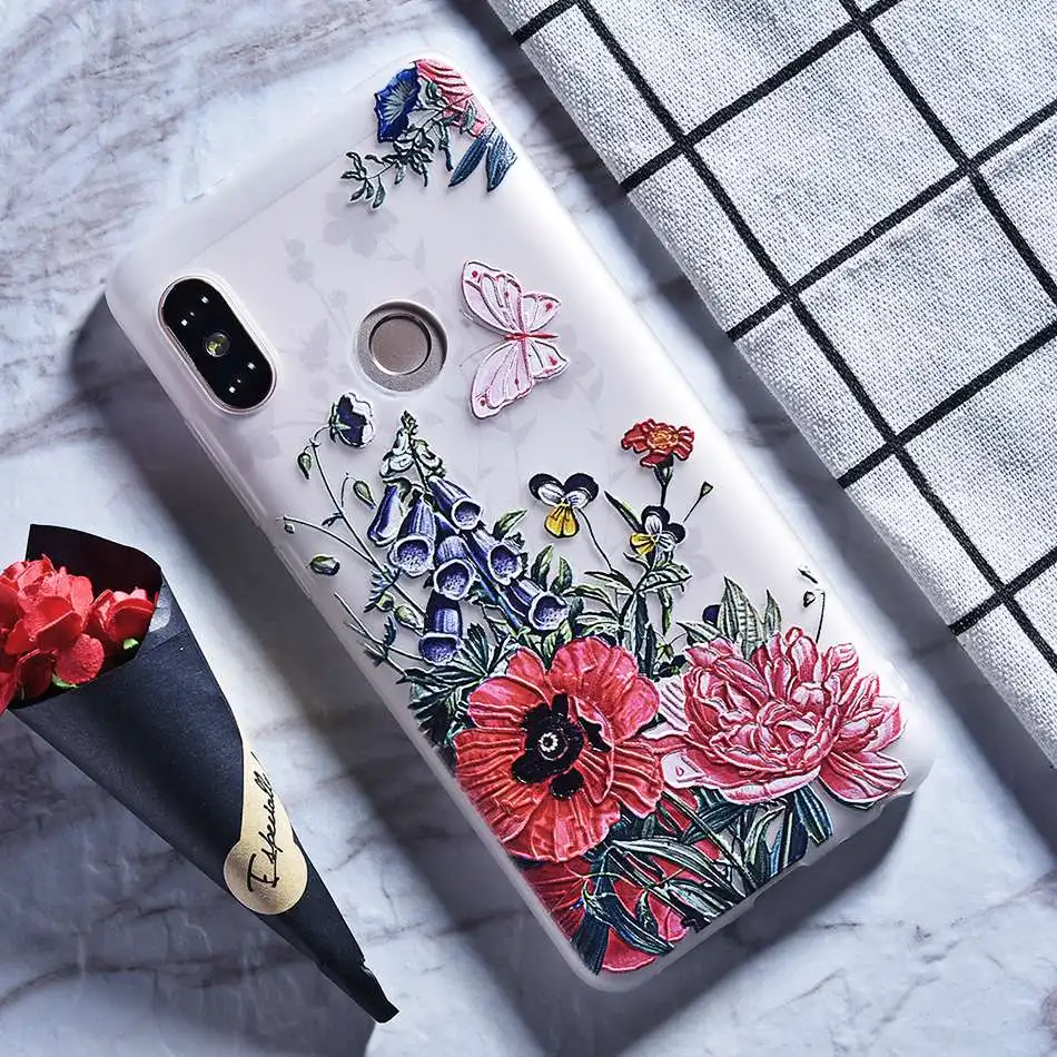 3D Relief Flower Case For Xiaomi Pocophone F1 Case For Xiaomi Redmi Note 5 5 Pro 5 Plus 5A 4A 5 4X Note 4 4X Silicone Case Coque (12)
