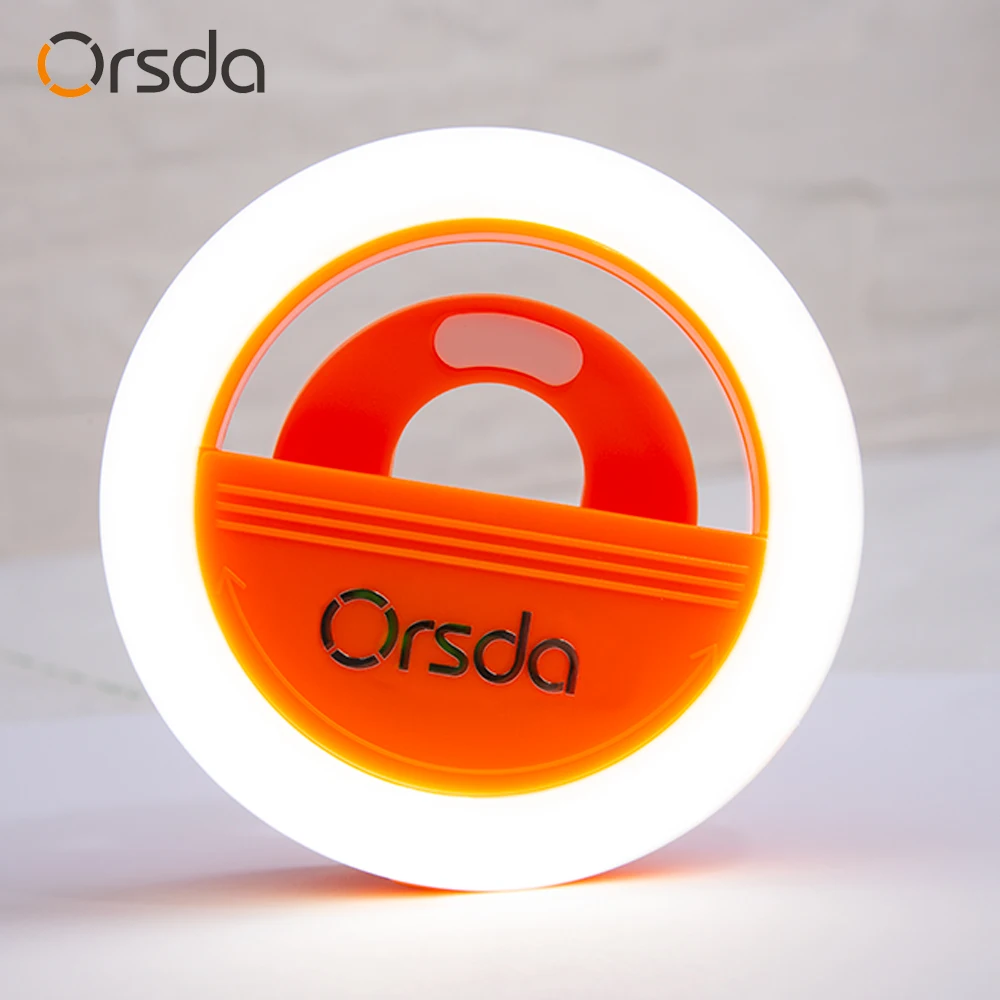 

Orsda Bright LED Flash Selfie Lllumination Ring Light Video Fill Light With Adjustable Brightness Level And Rechargeable Battery