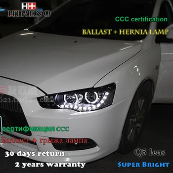 

Hireno Headlamp for Mitsubishi Lancer Headlight Assembly LED DRL Angel Lens Double Beam HID Xenon 2pcs