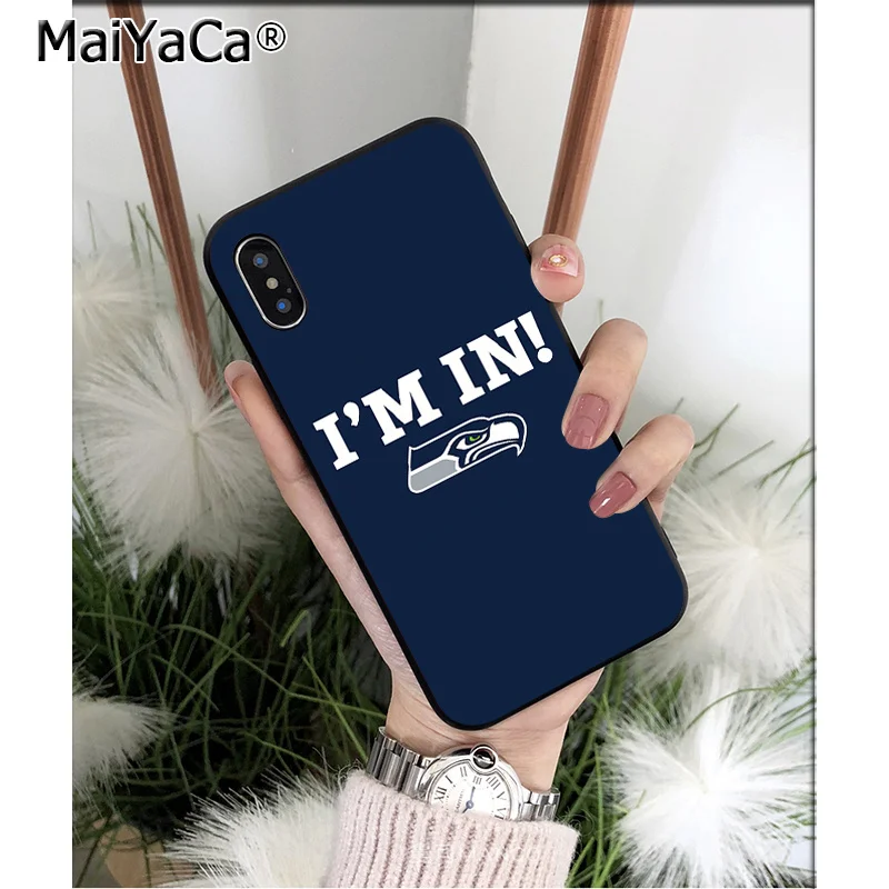 Мягкий силиконовый чехол для телефона MaiYaCa Seahawks Из ТПУ для Apple iPhone 8 7 6 6S Plus X XS MAX 5 5S SE XR