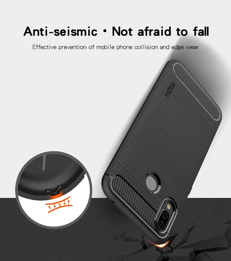 MOFI из углеродистого волокна с полным покрытием чехол для HUAWEI nova 3 nova 3 6," из мягкого ТПУ для HUAWEI nova 3 nova 3 Защитный корпус телефона