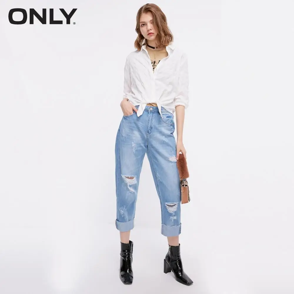 

ONLY Spring Summer New Women's Low-rise Crop Bloomers Jeans |118249550