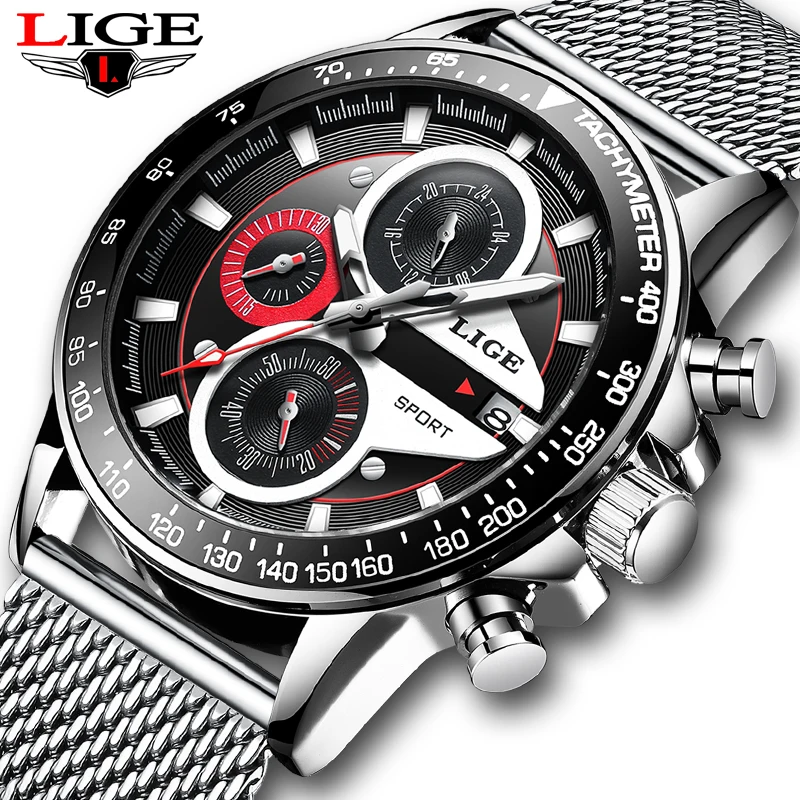 

New LIGE Fashion Men Watches Top Brand Luxury Quartz Watch Men Business Casual Waterproof Sport WristWatch Relogio Masculino+Box