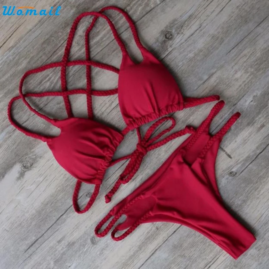 

Premium Red Cute Tie Woman Girls Bikini Sets Backless Women Swimsuits Summer Sexy Binikis Gifts Swimming Bathing Beachwear