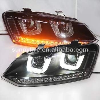 

For VOLKSWAGEN Polo Mk5 for Vento for Cross polo LED Angel Eyes Head Lamp 2011-2014 year LF