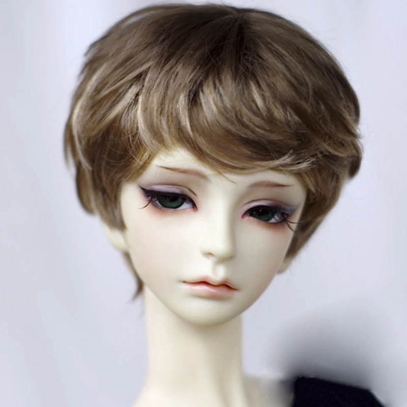 Allaosify 1 шт. BJD парик мальчик коричневый короткие парики для кукол BJD 1/3 1/4 1/6 bjd парик для шарнирной куклы волосы