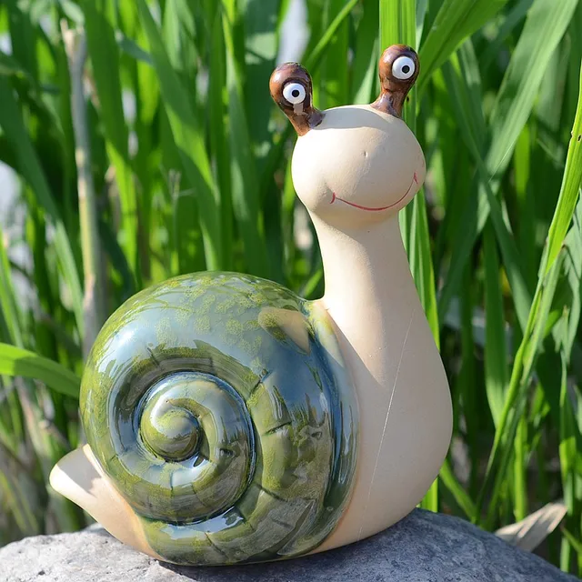 Keramik garten grün Lächelndes schnecken wohnkultur handwerk ... Keramik garten grün Lächelndes schnecken wohnkultur handwerk ...