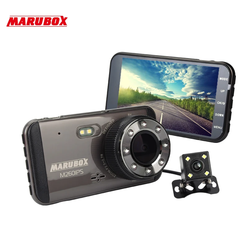 MARUBOX M260IPS Car DVR Dashcam Full HD 1920x1080 Dual Lens Dash Cam With Rearview font b
