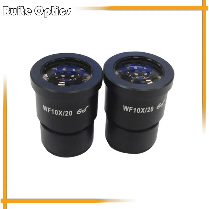 

2PCS 10x High Eye-Point 20mm Wide Field of View Stereo Microscope Eyepieces with Connector 30mm