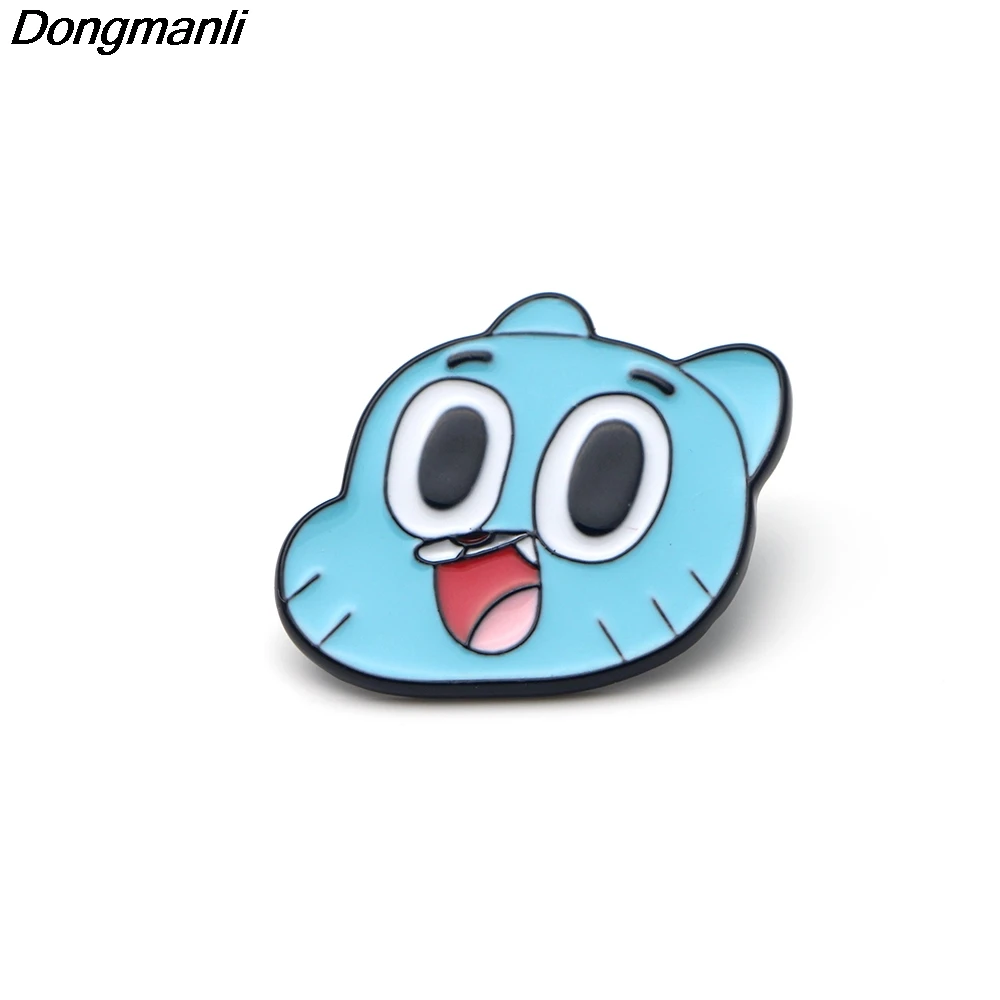 P2456 Dongmanli удивительный мир Gumball Эмаль Булавка рубашка с пряжкой булавки и броши для детей мультфильм Нагрудный значок-булавка на подарок