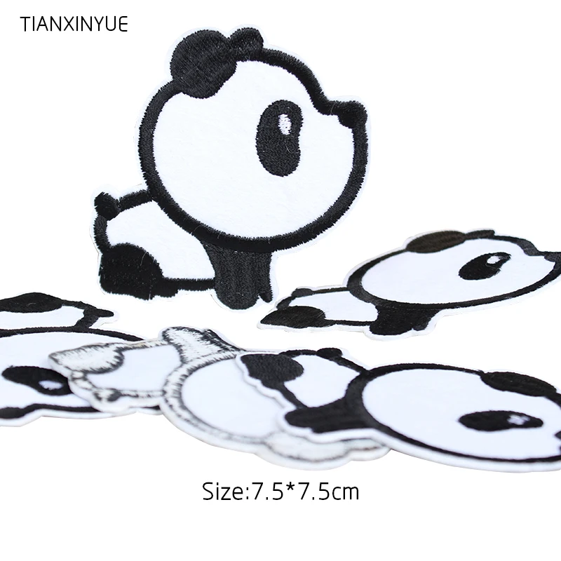 

TIANXINYUE Patches 20pcs 7.5cm Panda patch Embroidery Patch Fabric Sticker Iron On Sew On Patch Craft Sewing Repair Embroidered