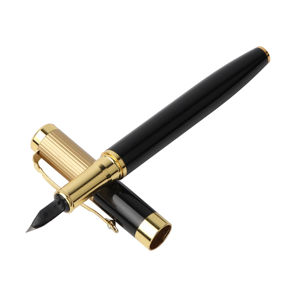Black Gold Fountain Pen Metal Stationery Supplies Quality Gold