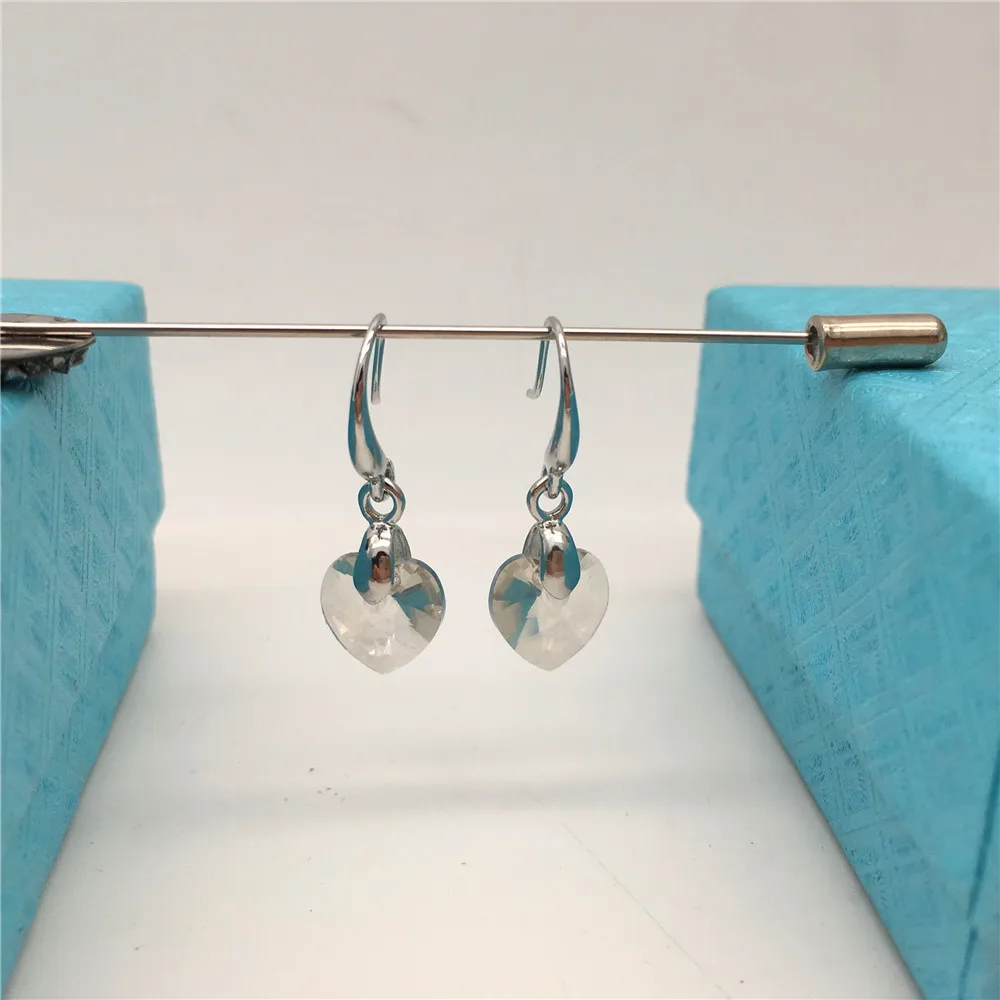 Swarovski crystal heart earrings-SSHA