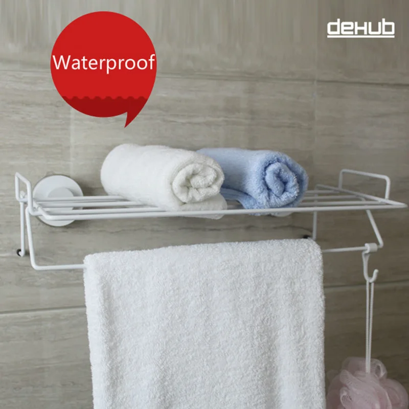 Dehub super suction cup towel bar stainless steel towel rack for