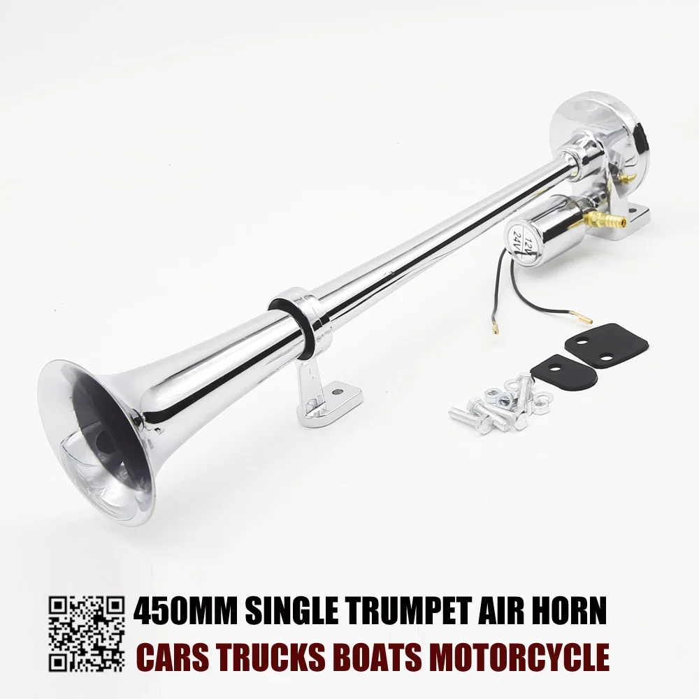 OKC 450/640mm Long Single Trumpet Air Horn Compressor Super Loud 150DB for Cars Trucks Boats