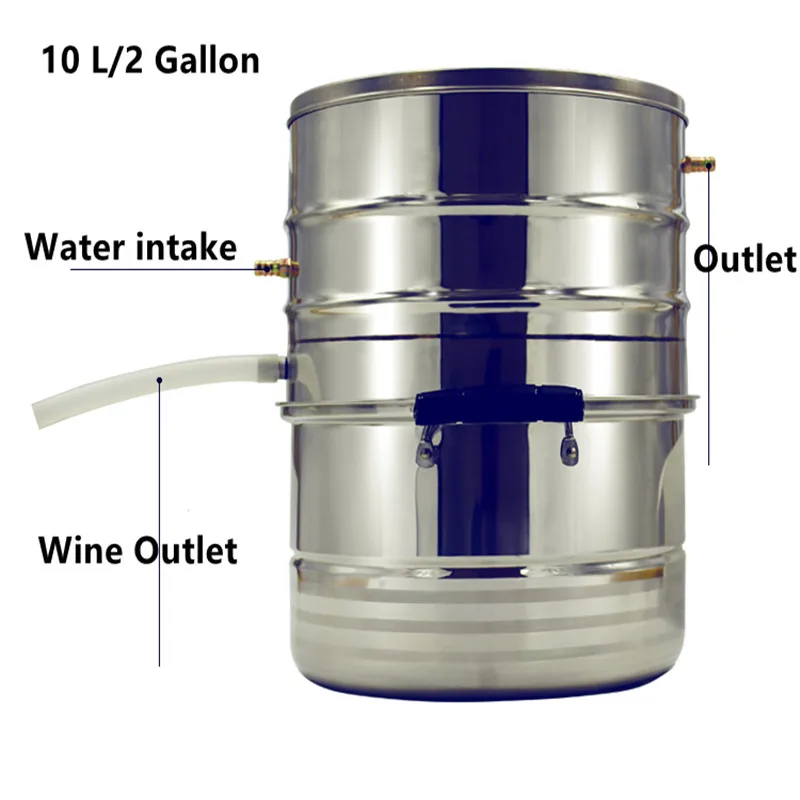 Дом 10L 2 галлона Самогон Еще виски бренди Bolier эфирные масла дистиллятор нержавеющая сталь пивоварения комплект